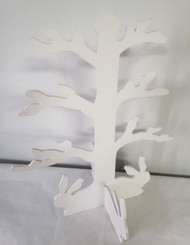 ORNAMENT TREE WHITE WOOD 15"