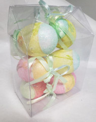 ORNAMENT EGGS PASTEL SPARKLE ASSORTMENT 6 CT