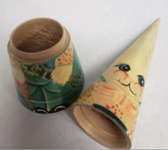 CONE BOX BUNNY HAND-PAINTED 7.25"