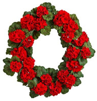 WREATH GERANIUM 24" RED UV