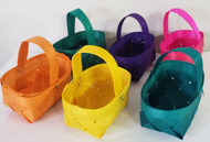 BASKETS MINI STRAW MULTI-COLORED 6CT