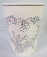 CUPS DOVES & HEART PINK 25CT