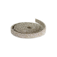GLITTERD ROPE RIBBON SILVER 1"x15"