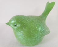 BIRD RESIN GREEN GLITTERED 5"