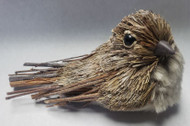 BIRD GLITTERED SISAL & FUR BROWN 6.5"