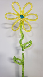 FLOWER ACRYLIC YELLOW /AQ 16"