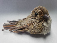 BIRD SISAL, FUR & STICKS GLITTERED 3.5"