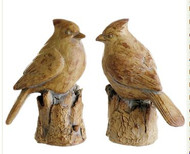 CARDINAL SETTING ON STUMP BROWN  3.75"