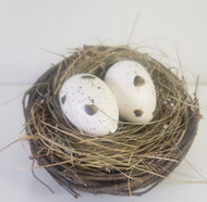 BIRDNEST W/ 2 EGGS NAT 4"