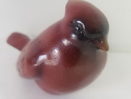 BIRD CARDINAL CERAMIC RED GLAZED 3.5"H