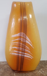 VASE HAND-BLOWN AMBER / BLK 12.5"