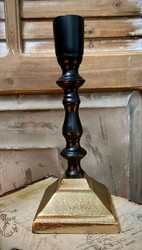 CANDLESTICKS BLACK / GOLD 7.5"