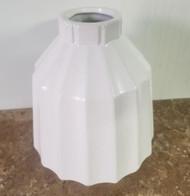 VASE CERAMIC RIBBED WHITE 7.25"
