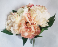 NOSEGAY PEONYS AND BUDS CORAL / CREAM 9"