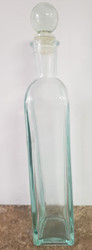 BOTTLE GLASS TALL W/STOPPER 11"