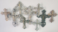 CROSS METAL WALL DECOR MULTI-CROSSES 34"