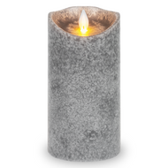 CANDLE LED 3X6 PILLER GRAY