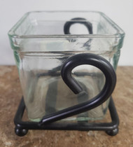 GLASS CUBE WITH BLACK STAND 3"