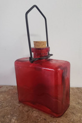 GLASS BOTTLE SQUARE WITH BLACK HANGER ASST