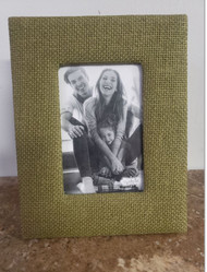 FRAME BURLAP OLIVE GREEN 4x6