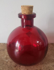 BOTTLE GLASS ROUND 8.5 OZ RED