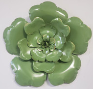 WALL ART METAL FLOWER GREEN