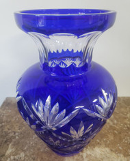 VASE CRYSTAL CLEAR/BLUE 9.5"