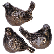 BIRD CERAMIC ANTIQUED GOLD GLAZED ASST 4.5"