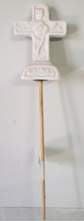 PICK CROSS WHITE CERAMIC 12"