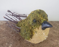 BIRD TWIGS MOSS BURLAP 7"L