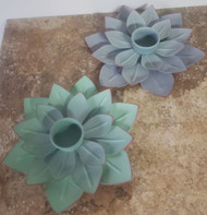 VOTIVE HOLDER METAL COMPOSITE LEAF 8"