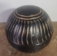 BALL ORB DECOR METAL BROWN / BLACK 4"