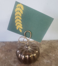 PLACECARD HOLDER BRONZE PUMPKIN 2.5"