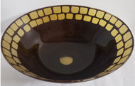 BOWL GLASS BROWN AMBER 13"