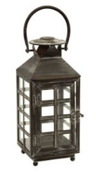 LANTERN BLACK WROUGHT IRON DRAKE SMALL 15.75"