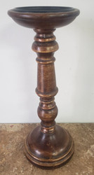 CANDLE HOLDER WOODEN BROWN 11.75"