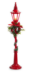 LAMP POST LED LIGHTED RED 21"