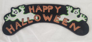 SIGN HAPPY HALLOWEEN WOOD APPLICA 9"
