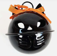 JINGLE BELL BLACK CAT ORNAMENT 3.25: