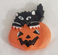 APPLIQUE JACK-O-LANTERN W/ BLACK CAT 1.25"