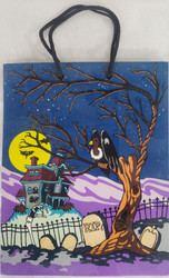 HALLOWEEN GIFT BAG HAUNTED HOUSE 10x8