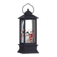 LANTERN WATER GLOBE SNOWMAN SANTA AND CREATURES 11"