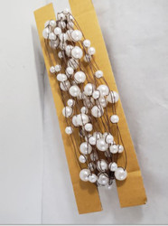 WRAP PEARLS WHITE STRING BROWN WIRE 32 FT