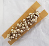 WRAP PEARLS IVORY STRING WITH BROWN WIRE 32 FT