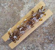 WRAP BEAD STRING  AMBER / CLEAR BROWN WIRE 32"