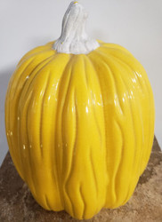 PUMPKIN STONEWARE YELLOW 14"