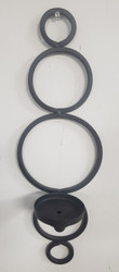 SCONCE BLACK WROUGHT IRON RINGS 18"