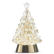 LIGHTED TREE GOLD SWIRLING GLITTER 8.5"