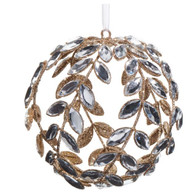 CLEAR JEWELED VINE BALL ORNAMENT 7.5"