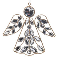 CLEAR JEWELED ANGEL ORNAMENT 6.5"